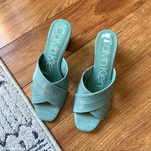 Calvin Klein Carsi Block Heeled Slide Sandals